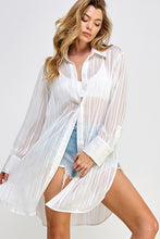 White Semi-Sheer Mixed Oversized Blouse