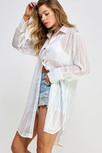 White Semi-Sheer Mixed Oversized Blouse