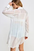 White Semi-Sheer Mixed Oversized Blouse