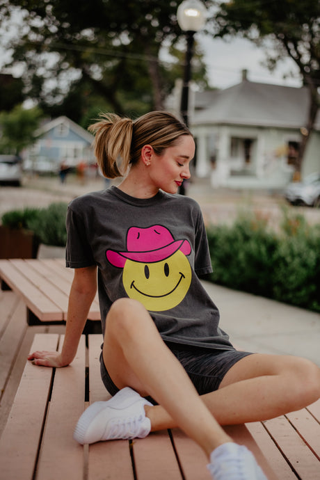 Pepper Cowboy Happy Face S/S Graphic Tee