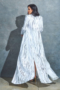 Silver/White Sequin Print Zebra Jacket