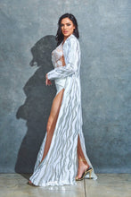 Silver/White Sequin Print Zebra Jacket