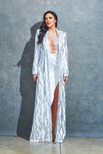 Silver/White Sequin Print Zebra Jacket