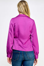 Orchid Long Sleeve Wrap Top With Buckle Trim