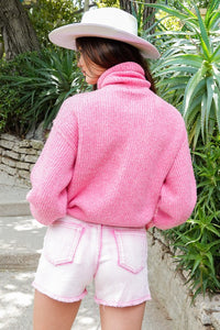Pink Turtle neck knit sweater