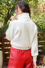 Cream Turtle neck knit sweater
