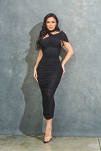 Black Mesh Midi Dress