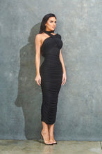 Black Mesh Midi Dress
