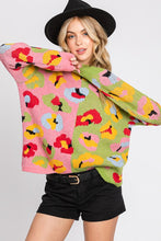 Pink/Green Animal Printed Sweater Top