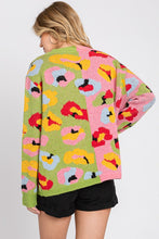 Pink/Green Animal Printed Sweater Top