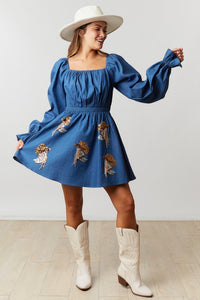 Denim Puff Sleeve Dress