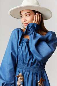 Denim Puff Sleeve Dress