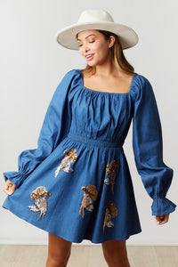 Denim Puff Sleeve Dress