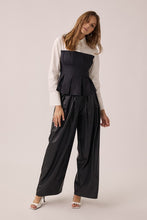 Off White Black All Buttons Up With Shirt And Corset