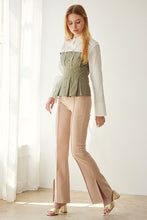 Off White Olive All Buttons Up With Shirt And Corset