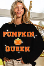 Black Pumpkin Queen Letter And Patch Sweatshirt