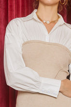 Off White Beige Corset Shirt Dress