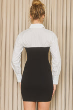 Off White Black Corset Shirt Dress