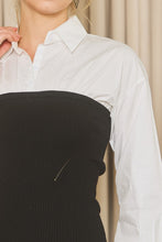 Off White Black Corset Shirt Dress