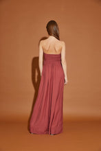 Dried Berry Lace Detail Tube Jumpsuit