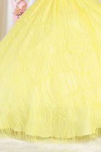 Yellow One Shoulder Glitter Print Sweetheart Ball Gown