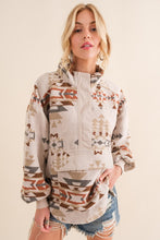 Taupe Exclusive Aztec Western Pullover