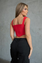 Red Bengalin Corset Top