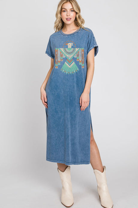 Mineral Denim Aztec Roam Mineral Graphic Dress