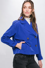 Royal Cropped Trench Jacket with Belt Sleeve Detail