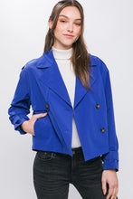 Royal Cropped Trench Jacket with Belt Sleeve Detail