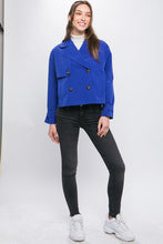 Royal Cropped Trench Jacket with Belt Sleeve Detail