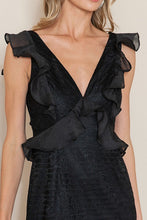 Black Ruffle Layered Maxi Dress