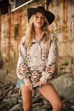 Taupe Exclusive Aztec Western Pullover