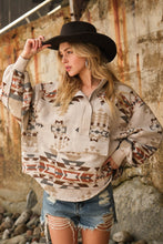 Taupe Exclusive Aztec Western Pullover