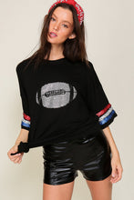 Black Over Sized Game Day Football Top