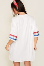 White Over Sized Game Day Football Top