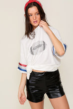 White Over Sized Game Day Football Top