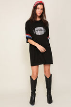 Black Over Sized Game Day Football Top