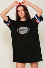 Black Over Sized Game Day Football Top