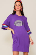 Purple Over Sized Game Day Football Top