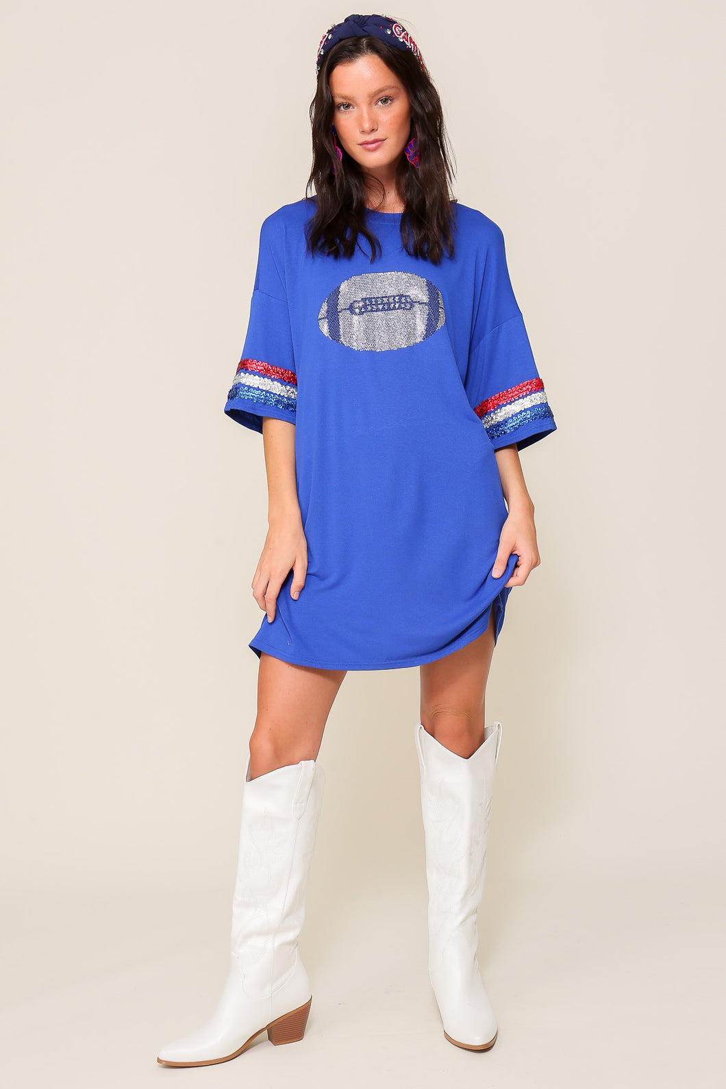 Royal Over Sized Game Day Football Top