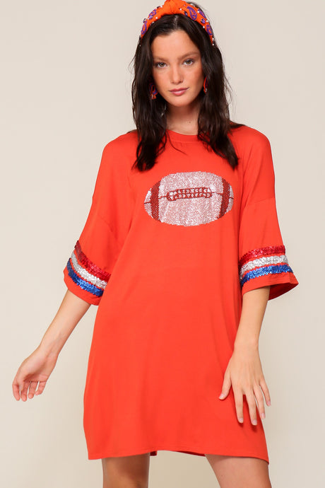 Rust Over Sized Game Day Football Top