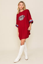 Burgundy Over Sized Game Day Football Top