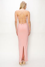 Pink Glitter Crossed Back Maxi Dress