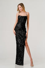 Black Sequin Cowl Neck Slip On Maxi Dress