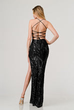Black Sequin Cowl Neck Slip On Maxi Dress