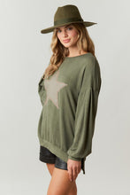 Studded Star Patch Knit Sweatshirt