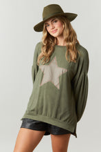 Studded Star Patch Knit Sweatshirt