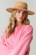 Pink French Terry/Rib Mixed Loose Fit Pullover