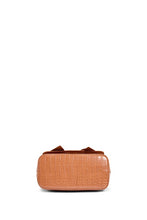 Cognac Vegan Bow Leather Tote/Crossbody Bag